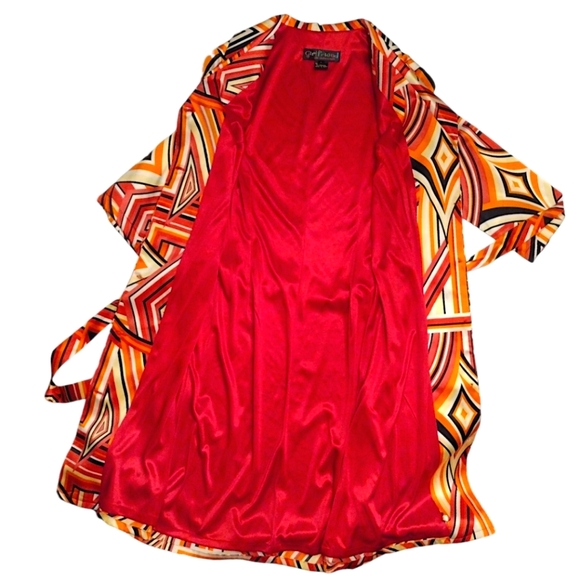 Girlfriend by Silversilk Geometric Silk Button Front Dress, Size L, Multicolored - Picture 4 of 5